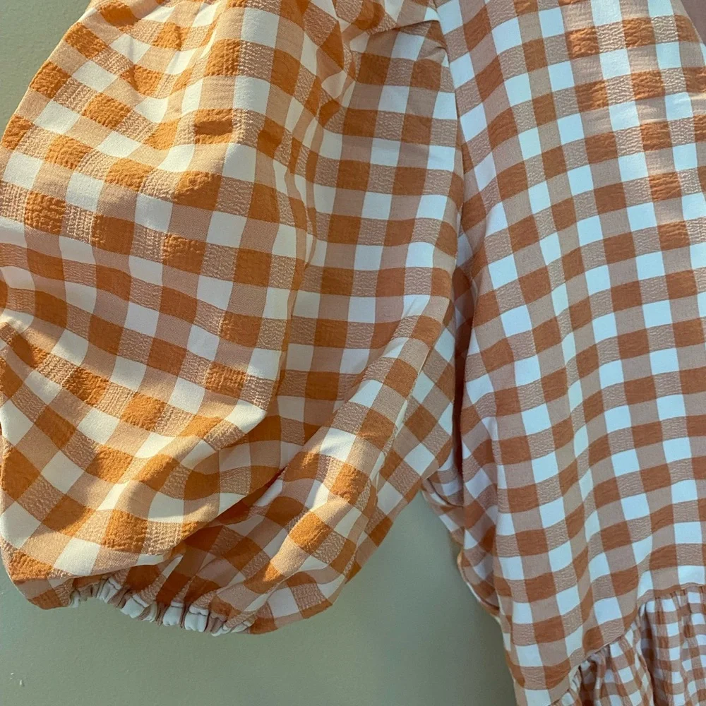 English Factory Orange Gingham Maxi Dress - Picture 3 of 4
